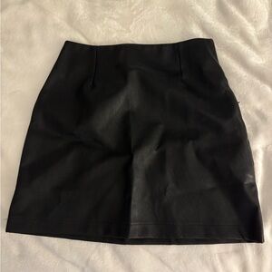 Francesca's Collections Marissa Classic Vegan Leather Black Mini Skirt